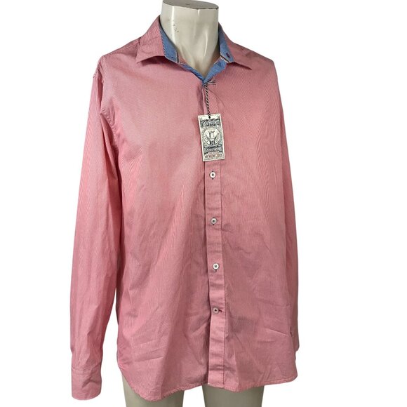 FLAG & ANTHEM Other - FLAG & ANTHEM - MEN'S LARGE - PINK LONG SLEEVE COLLARED BUTTON COTTON SHIRT